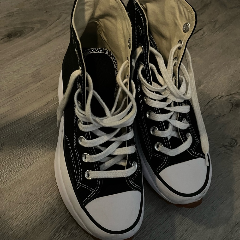 Converse Run Star Hike Hi Black Platform Sneakers Womens 8 mens 6.5